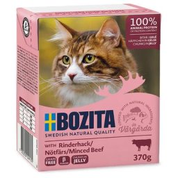 6x370g Bozita Bouchées en gelée émincé de bœuf - Pâtée pour chat