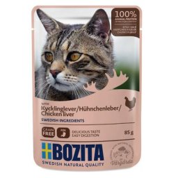 12x85g Bozita Bouchées en gelée foie de poulet - Pâtée pour chat