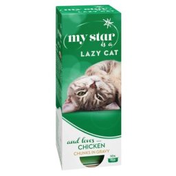 30x85g poulet My Star is a Lazy Cat - Sachets et Boîtes pour Chat