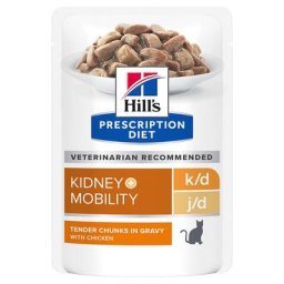 12x85g k/d + Mobility Kidney poulet Hill's Prescription Diet nourriture humide pour chat