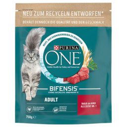 Lot de croquettes PURINA ONE pour chat - Adult bœuf, céréales complètes (3 x 750 g)