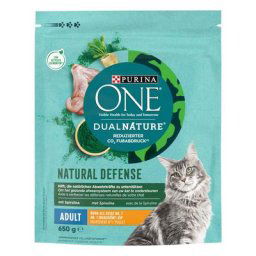 650g poulet, spiruline Adulte PURINA ONE Dual Nature Croquettes pour chat