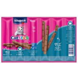 6x6g Cat Stick Mini plie oméga 3 Vitakraft Friandises - Friandises pour Chat