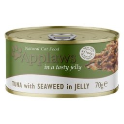 Paquet économique : 24x70g Applaws en gelée thon avec algues marines nourriture pour chat humide