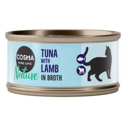 6x70g Cosma Nature thon, agneau - Pâtée pour chat