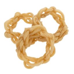12 os d'environ 10cm Anneaux à mâcher enroulés en peau de porc Barkoo - Friandises pour Chien