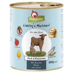 12x800g Liebling's Mahlzeit veau, lapin Granatapet - Nourriture pour chien