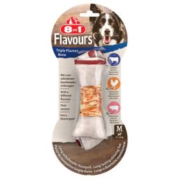 8in1 Triple Flavour Os à mâcher M pour chien - 65 g