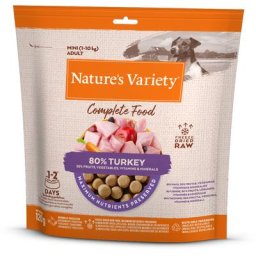 Nature's Variety Mini Adult Aliment complet lyophilisé pour chien - dinde (2 x 120 g)