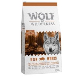 12kg sanglier sans céréales Croquettes Chien Wolf of Wilderness Adult Oak Woods