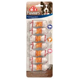 8in1 Triple Flavour Os à mâcher XS pour chien - 7 os à mâcher