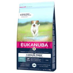 3kg Grain Free Adult Small / Medium Breed saumon Eukanuba - Croquettes pour chien