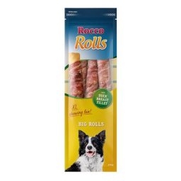 6x315g Rocco Big Rolls Bâtonnets à mâcher XL , filet de canard - Friandises pour chien
