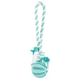 Trixie Denta Fun Corde de jeu avec balle pour chien - 7 cm de diamètre x L 24 cm