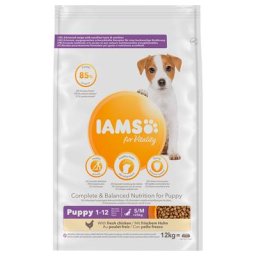 Lot IAMS 2 x 12 kg - Puppy & Junior Small Medium poulet
