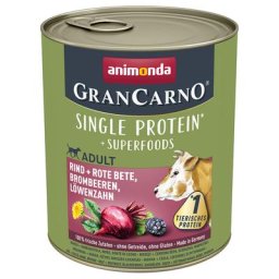 6x800g Adult Superfoods bœuf, betteraves rouges, mûres, pissenlit Animonda GranCarno
