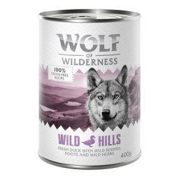 6x400g Wild Hills, canard Wolf of Wilderness nourriture humide pour chien
