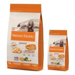 12kg Selected Medium Adult poulet élevé en plein air Nature's Variety Croquettes pour chien + 2kg offerts !