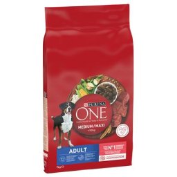 2x7kg PURINA ONE Medium/Maxi Adult bœuf, riz - Croquettes pour chien