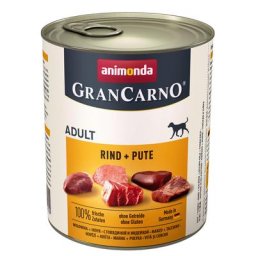 6x800g Original Adult bœuf, dinde Animonda GranCarno - Pâtée pour chien