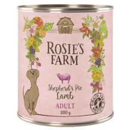 24x800g Adult agneau Rosie's Farm - Pâtée pour chien