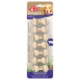8in1 Delights, bœuf, os à mâcher pour chien - taille XS, 6 x 84 g (42 os)