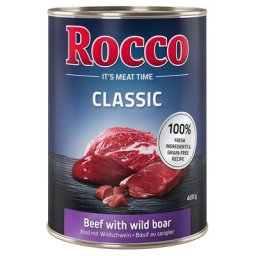 12x400g Rocco Classic boeuf, sanglier - Pâtée pour chien