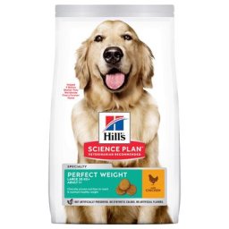 2x12kg Adult 1+ Perfect Weight Large poulet Croquettes Hill's Science Plan pour chien