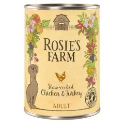 6x400g Rosie's Farm Adult poulet, dinde - Pâtée pour chien