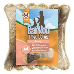 12x12cm Os à mâcher fourrés Beauty (saumon) Barkoo - Friandises pour chien