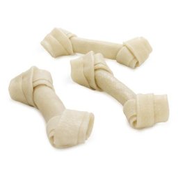 6x Os à mâcher avec nœuds en peau de porc Barkoo 17cm - Os à mâcher pour chien