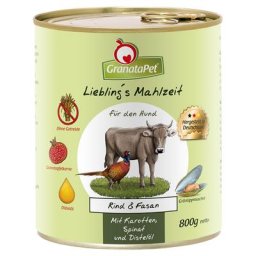 24x800g GranataPet Liebling's Mahlzeit bœuf, faisan, carottes, épinards, huile de carthame