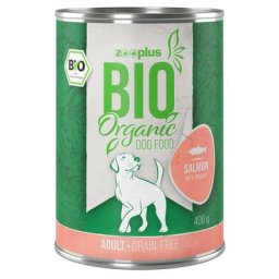 6x400g zooplus Bio saumon, épinards - Pâtée pour chien