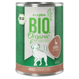 6x400g zooplus Bio oie, potiron - Pâtée pour chien