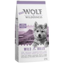 2x12kg Wolf of Wilderness lot mixte : Adult Wild Hills, canard + Adult Sunny Glade, cerf