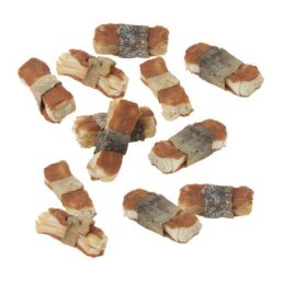 12x os à mâcher saumon Lukullus 5cm - Friandises pour chien