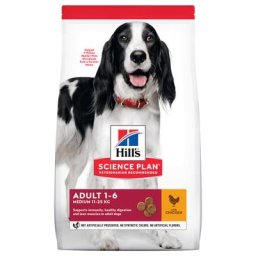 2x14kg Adult 1-6 Medium poulet Hill's Science Plan - Croquettes pour chien