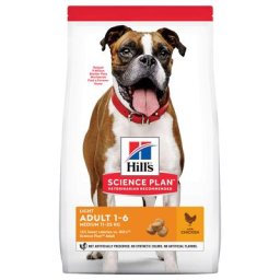 2x14kg Adult 1-6 Light Medium poulet Croquettes Hill's Science Plan pour chien