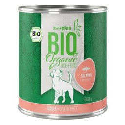 6x800g zooplus Bio saumon, épinards - Pâtée pour chien