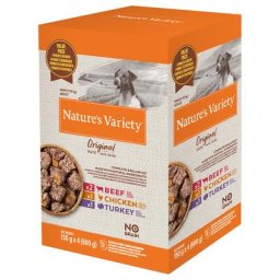 4x150g Nature's Variety Original Paté No Grain Mini bœuf, poulet, dinde - Pâtée pour chien
