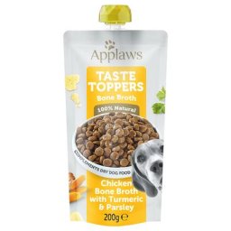 6x200mL Applaws Taste Toppers bouillon d'os de poulet, curcuma, persil - Pâtée pour chien