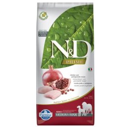 12kg Farmina N&D sans céréales Adult Medium/Maxi poulet, grenade - Croquettes pour chien