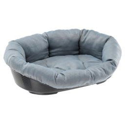 Corbeille Ferplast Siesta Deluxe taille 4, avec housse Sofà bleu Tweed pour chien et chat
