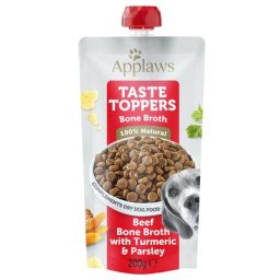 6x200mL Applaws Taste Toppers bouillon d'os de bœuf, curcuma, persil - Pâtée pour chien