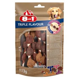 3x113g 8in1 Triple Flavour Brochettes à mâcher (18 brochettes) - Friandises pour chien