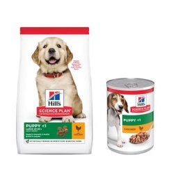 14,5kg Puppy <1 Large poulet Science Plan Hill's Croquettes pour chiot + 6 sachets offerts !