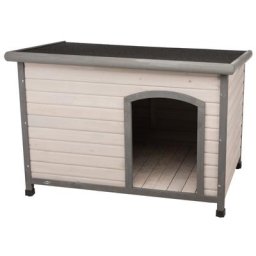 Niche Trixie Natura Classic à toit plat pour chien - Taille L: L 116 x l 79 x H 82 cm, gris