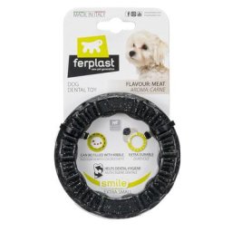 Anneau à mâcher Ferplast Smile, noir taille XS 8,5 cm de diamètre x H 1,7 cm - pour chien