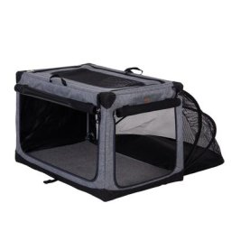 Niche pliable Pet Home - taille L : L 61 x P 91 x H 58 cm - gris, pour chien et chat