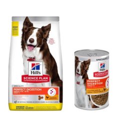 14kg Adult Perfect Digestion Medium Science Plan Hill's Croquettes pour chien + 6 sachets offerts !